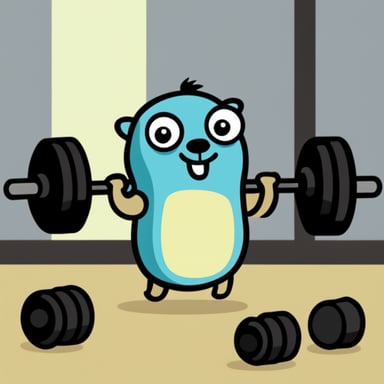 Go Blue Gopher lifting weights