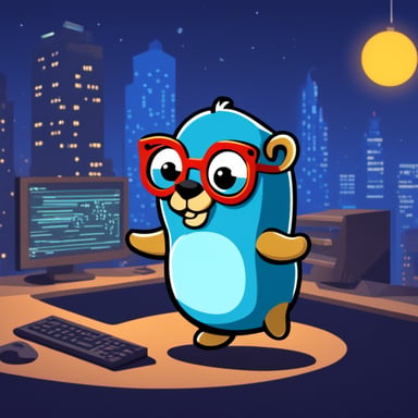 Go Blue Gopher is a 10x developer at a media company coding in the programming language Golang.