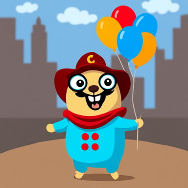 go blue gopher as clown gopher