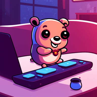 Go Blue Gopher playing video games on a Steam Deck.
