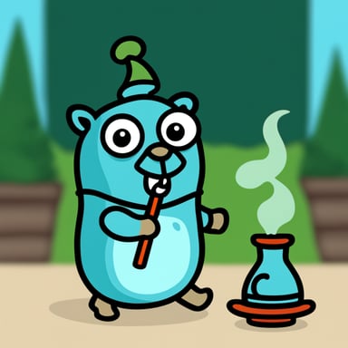 Go Blue Gopher with a shisha