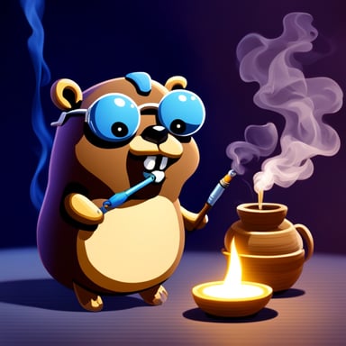 Go Blue Gopher smoking shisha
