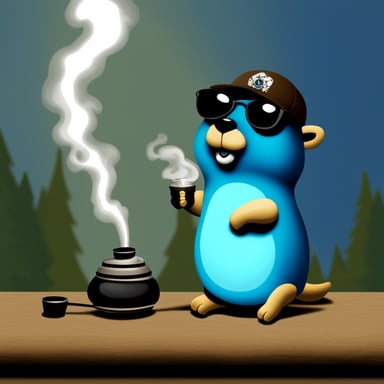 Go Blue Gopher smoking shisha