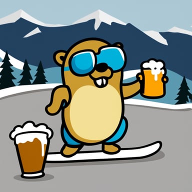 Go Blue Gopher likes snowboarding and beer.