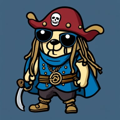 Go Blue Gopher as a pirate-metalhead with dreadlocks.