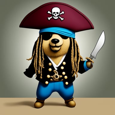 Go Blue Gopher as a pirate-metalhead with dreadlocks.