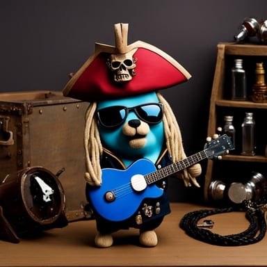 Go Blue Gopher as a drunk pirate metalhead with tattoos and dreadlocks.
