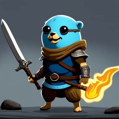 Go Blue Gopher as the character of Dark Souls game