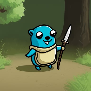 Go Blue Gopher as the character of Dark Souls game