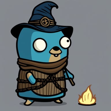 Go blue gopher as the not happy character of Dark Souls game because he lost all his souls.