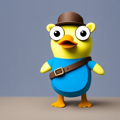 Create Go Blue Gopher disguised as a duck.
