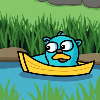 Create Go Blue Gopher disguised as a duck.