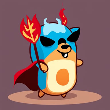 Go blue gopher with a dragon costume.