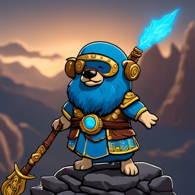 Go Blue Gopher as God of War