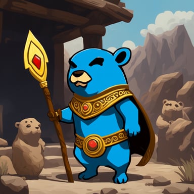 Go Blue Gopher as God of War