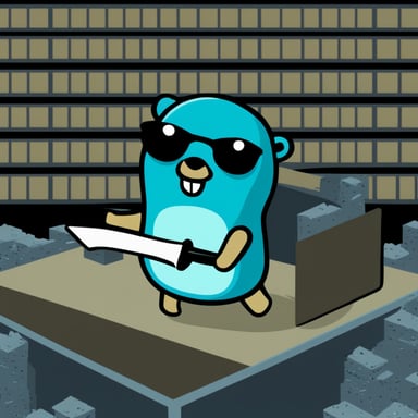 Go Blue Gopher as Neo in The Matrix
