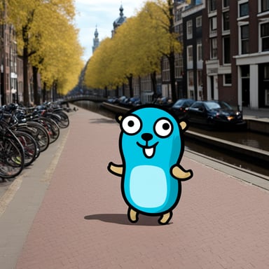 Go Blue Gopher in Amsterdam.