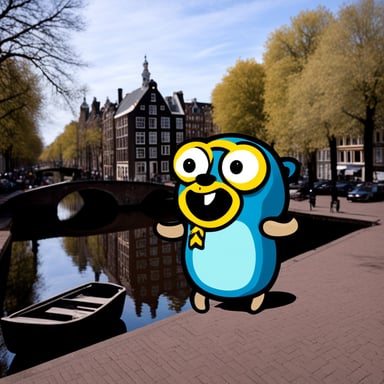 Go Blue Gopher in Amsterdam.