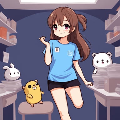 Go Blue Gopher with an anime waifu T-shirt
