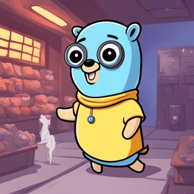 Go Blue Gopher with an anime waifu T-shirt