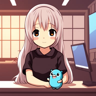 Go Blue Gopher with an anime waifu T-shirt