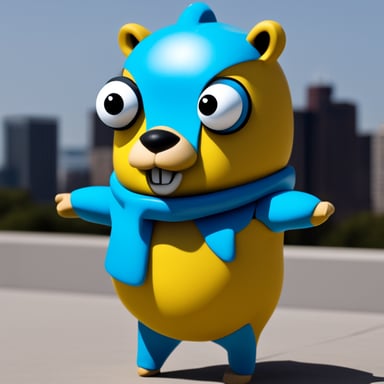 Go Blue Gopher as Xenon Girl of the 21st Century.