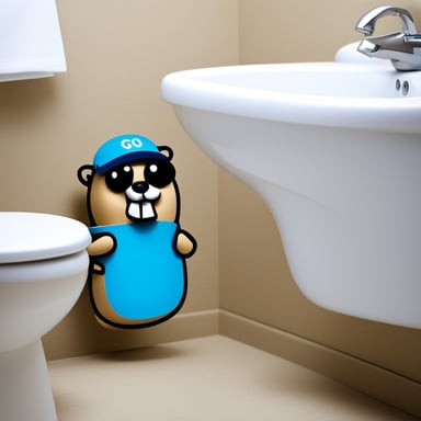 Go Blue Gopher thinking while on the toilet.