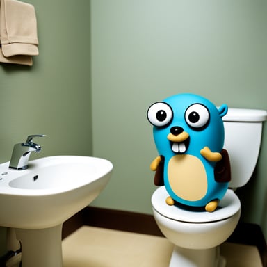 Go Blue Gopher thinking while on the toilet.