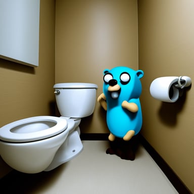 Go Blue Gopher thinking while on the toilet.