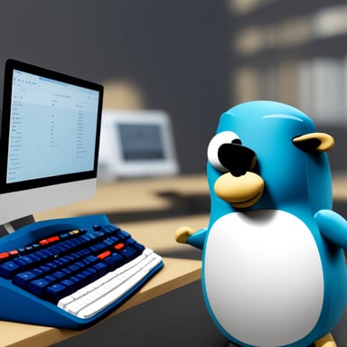 Create a Go Blue Gopher that uses a Kinesis Advantage 360 keyboard.