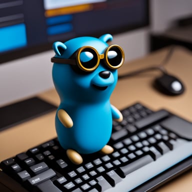 Create a Go Blue Gopher that uses a Kinesis Advantage 360 keyboard.