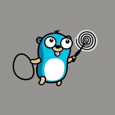 Go Blue Gopher, the cartoon character swinging an antenna.
