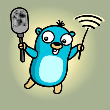 Go Blue Gopher, the cartoon character swinging an antenna.