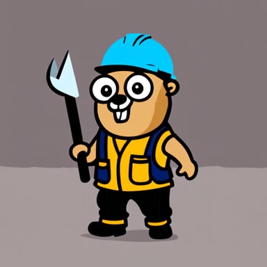 Go Blue Gopher as a construction worker