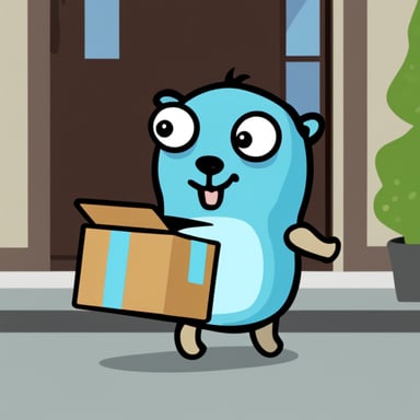 Go Blue Gopher delivering package