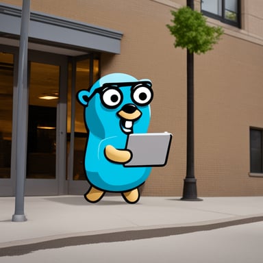Go Blue Gopher delivering emails and SMS.