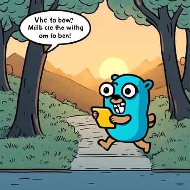 Go Blue Gopher is running with mails in his right hand to deliver them into a mailbox, while in his left hand, he is sending a text with his smartphone.