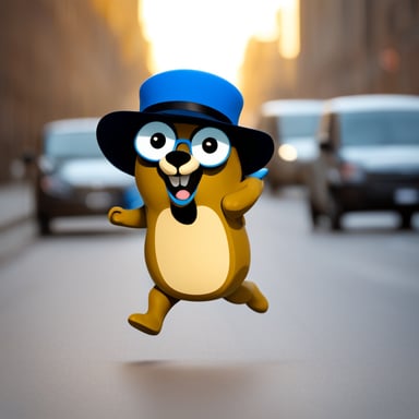Go Blue Gopher is running to deliver mails.