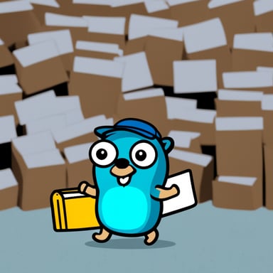 Go Blue Gopher is running to deliver mails.