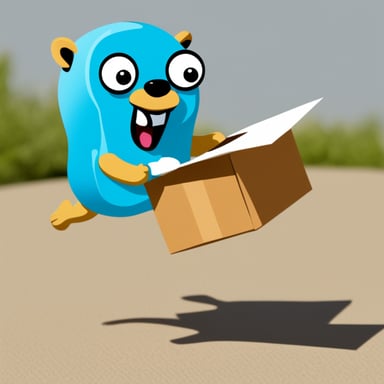 Go Blue Gopher is running to deliver mails.