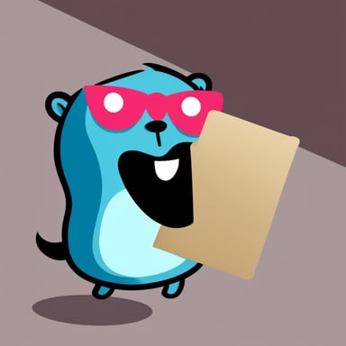 An envelope blue light with Go Blue Gopher's face.