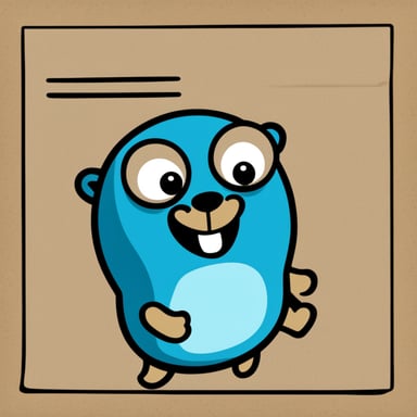 An envelope emits blue light with Go Blue Gopher's face on it.