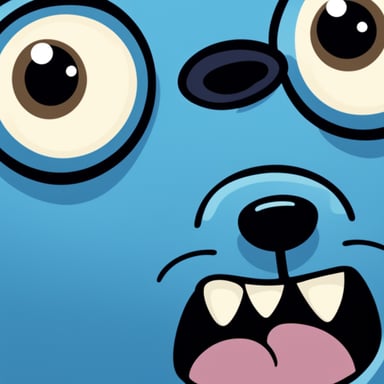 An envelope with Go Blue Gopher eyes, nose, and teeth in blue light.