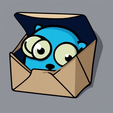 An envelope emits blue light with Go Blue Gopher's face on it.