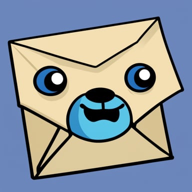 An envelope emits blue light with Go Blue Gopher's face on it.