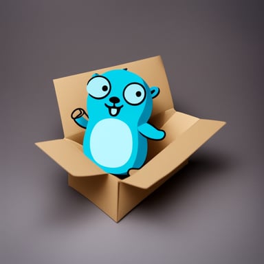 An envelope emits blue light with Go Blue Gopher's face on it.