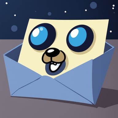 An envelope emits blue light with Go Blue Gopher's face on it.