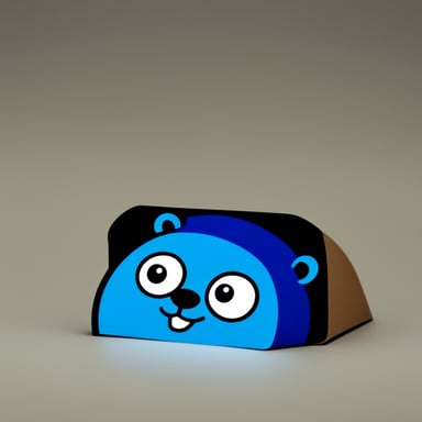 An envelope emits blue light with Go Blue Gopher's face on it.