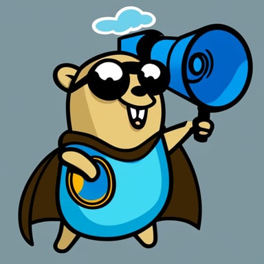 Yes, Go Blue Gopher can be light blue, speaking through a megaphone.