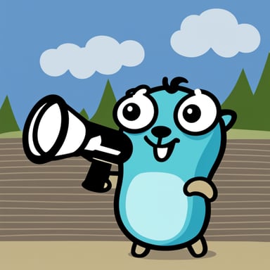Yes, Go Blue Gopher can be light blue, speaking through a megaphone.